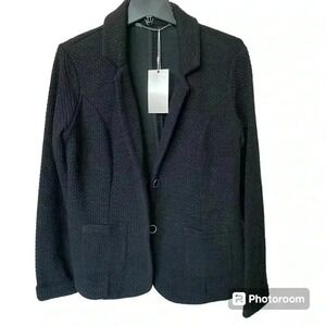 NEW Madeleine women 12 cardigan blazer jacket stretchable black‎ pockets